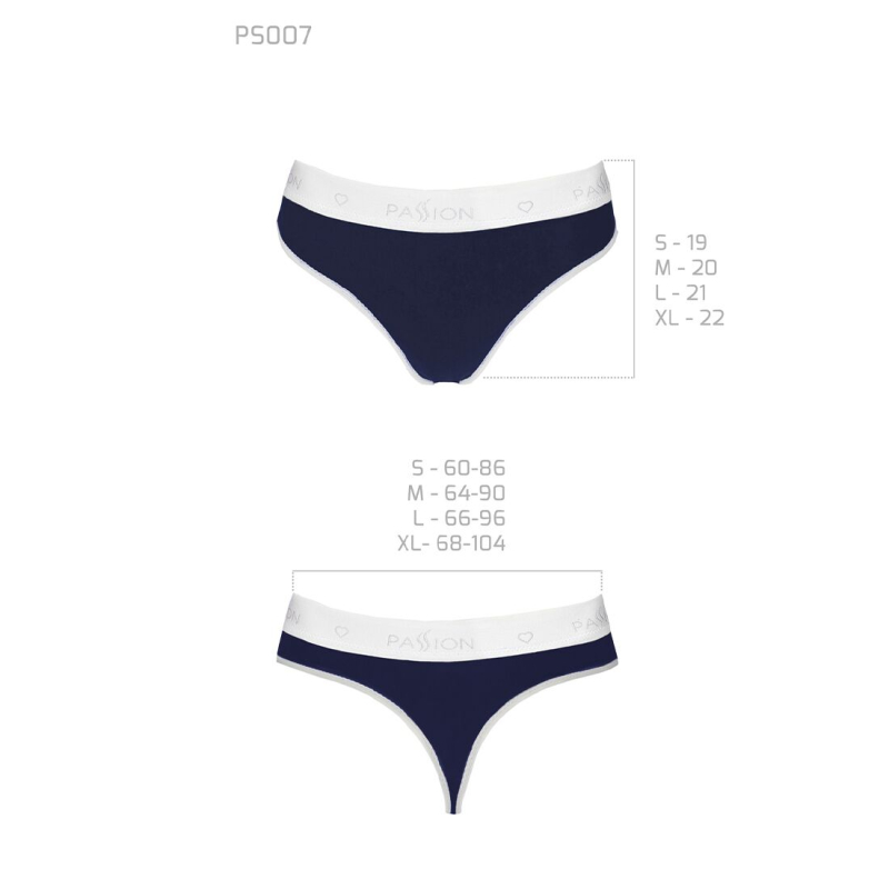 Спортивні трусики–стрінги Passion PS007 PANTIES M, темно–синій