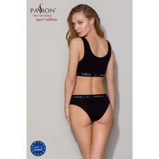Спортивний топ з широкою гумкою Passion PS004 TOP XL, чорний колір
