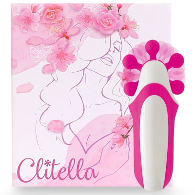 Стимулятор с имитацией оральных ласк – FeelzToys Clitella Pink – 7 режимов, 3 сменные насадки