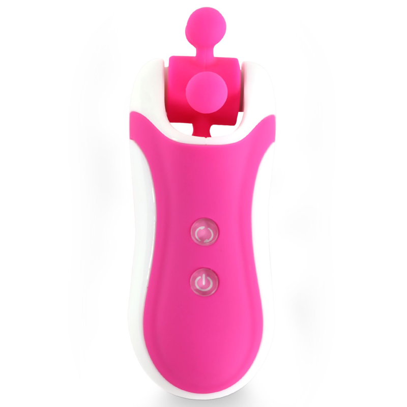 Стимулятор з імітацією оральних пестощів – FeelzToys Clitella Pink – 7 режимів, 3 змінні насадки