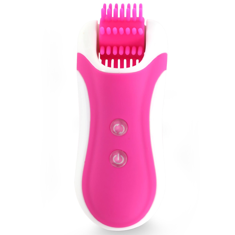 Стимулятор з імітацією оральних пестощів – FeelzToys Clitella Pink – 7 режимів, 3 змінні насадки