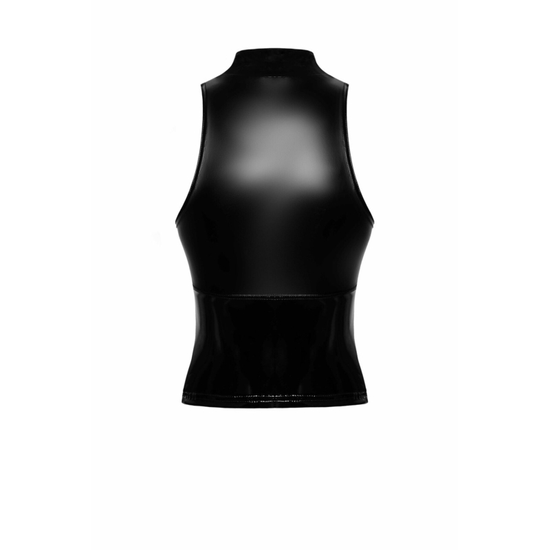 Топ Noir Handmade F324 Glam wetlook top with vinyl corset – XL