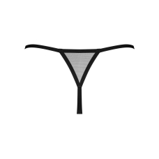 Трусики–стрінги Obsessive Novenes crotchless thong, XL/2XL, сітка, стрепи, прикраса зі стразами, від