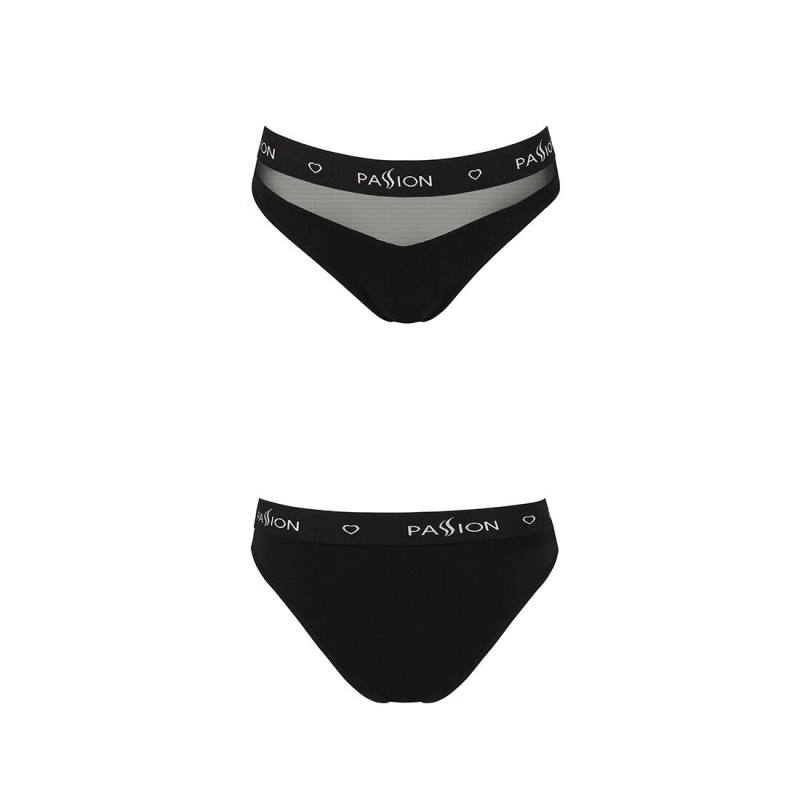Трусики з прозорою вставкою Passion PS006 PANTIES M, чорний колір
