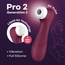 Вакуумний кліторальний стимулятор – Satisfyer Pro 2 Generation 3 Wine Red – технологія Liquid Air