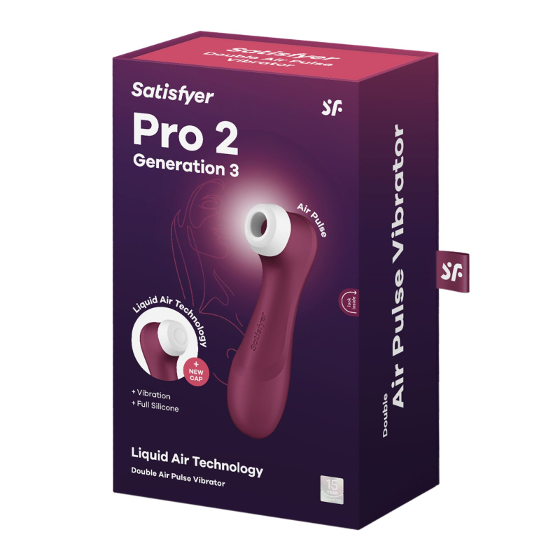 Вакуумний кліторальний стимулятор – Satisfyer Pro 2 Generation 3 Wine Red – технологія Liquid Air
