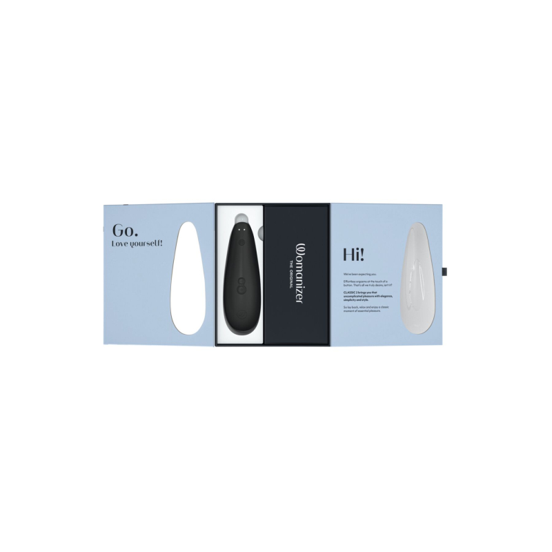 Вакуумний кліторальний стимулятор – Womanizer Classic 2 Black – 10 режимів, функція Afterglow