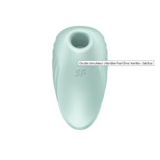 Вакуумний кліторальний стимулятор з вібрацією – Satisfyer Pearl Diver Mint – 12 вібро-режимів, 11 вакуумних