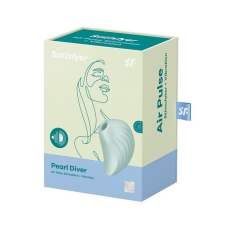 Вакуумний кліторальний стимулятор з вібрацією – Satisfyer Pearl Diver Mint – 12 вібро-режимів, 11 вакуумних