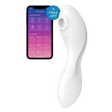 Вакуумний смарт стимулятор з вібрацією – Satisfyer Curvy Trinity 5 White – мобільне керування на відстані