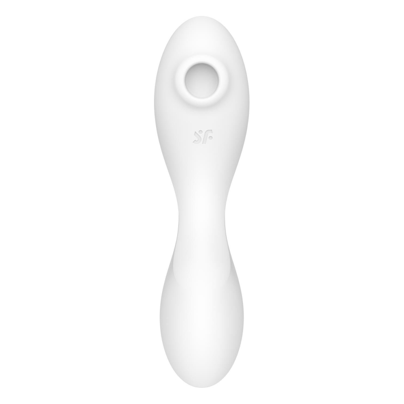 Вакуумный смарт стимулятор с вибрацией – Satisfyer Curvy Trinity 5 White – мобильное управление на расстоянии