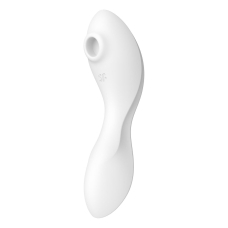 Вакуумний смарт стимулятор з вібрацією – Satisfyer Curvy Trinity 5 White – мобільне керування на відстані