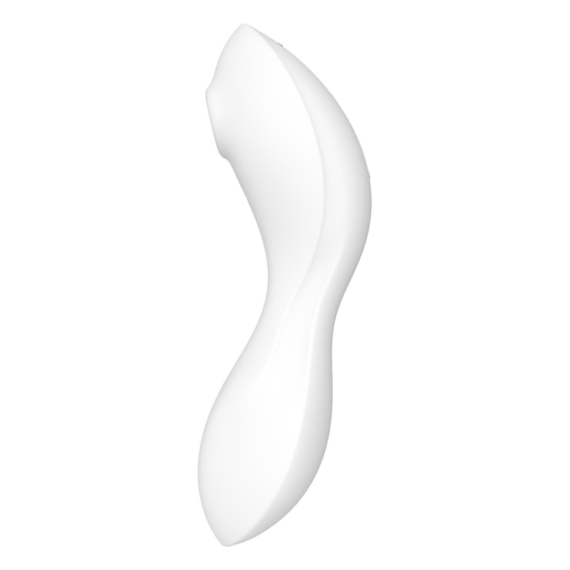Вакуумный смарт стимулятор с вибрацией – Satisfyer Curvy Trinity 5 White – мобильное управление на расстоянии