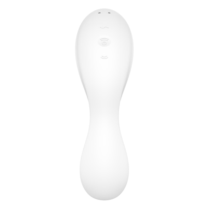 Вакуумный смарт стимулятор с вибрацией – Satisfyer Curvy Trinity 5 White – мобильное управление на расстоянии