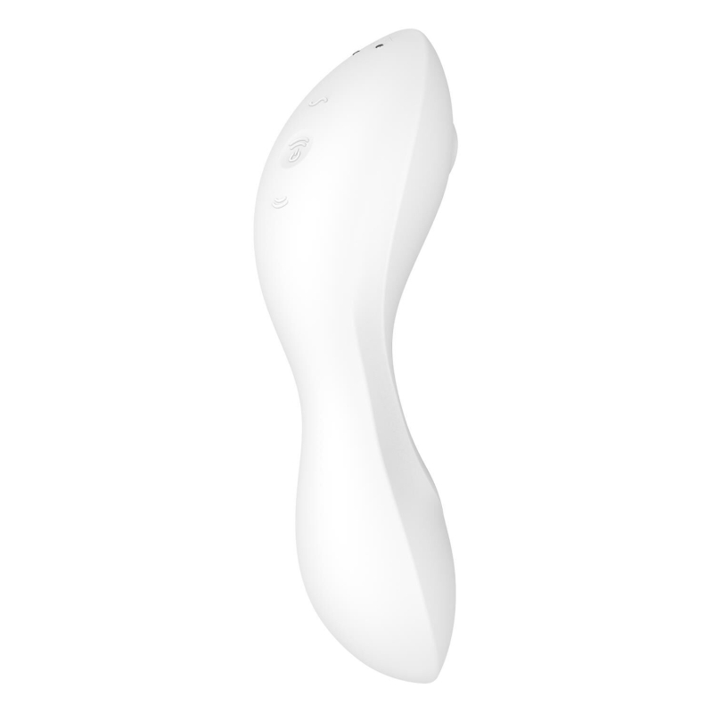 Вакуумный смарт стимулятор с вибрацией – Satisfyer Curvy Trinity 5 White – мобильное управление на расстоянии