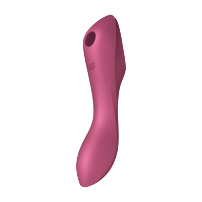 Вакуумний стимулятор з вібрацією 3в1 – Satisfyer Curvy Trinity 3 Red – 11 рівнів вакууму, 12 режимів вібрації