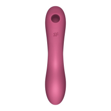 Вакуумний стимулятор з вібрацією 3в1 – Satisfyer Curvy Trinity 3 Red – 11 рівнів вакууму, 12 режимів вібрації