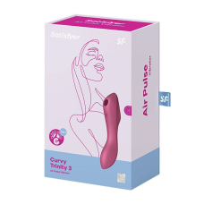 Вакуумний стимулятор з вібрацією 3в1 – Satisfyer Curvy Trinity 3 Red – 11 рівнів вакууму, 12 режимів вібрації