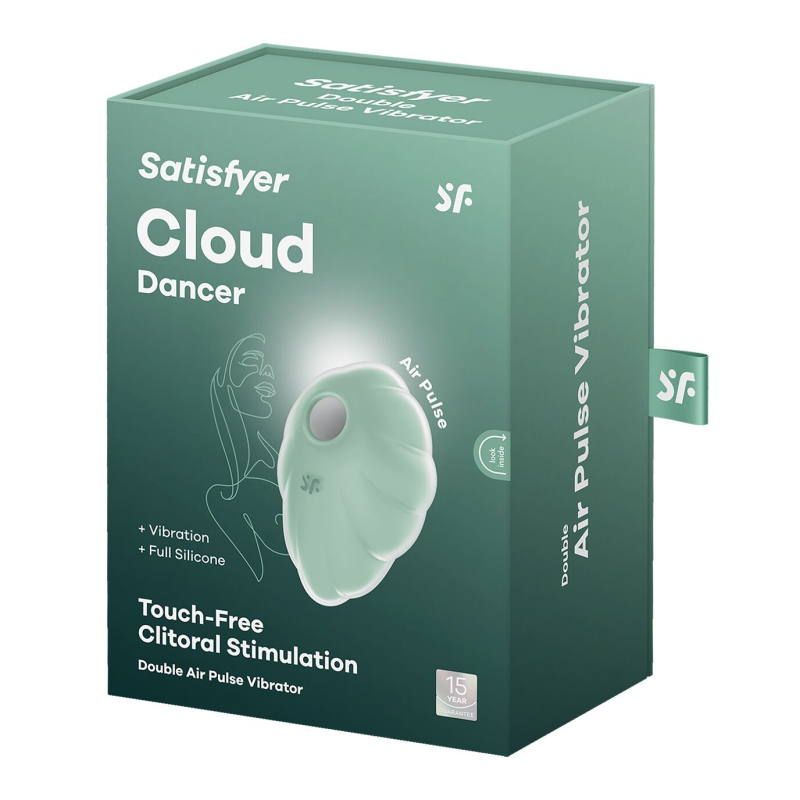 Вакуумний стимулятор з вібрацією – Satisfyer Cloud Dancer Mint – 12 вібро + 11 вакуумних режимів