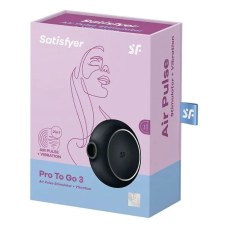 Вакуумний стимулятор з вібрацією – Satisfyer Pro To Go 3 Black – 12 вібро-режимів + 11 вакууму, Air Pulse