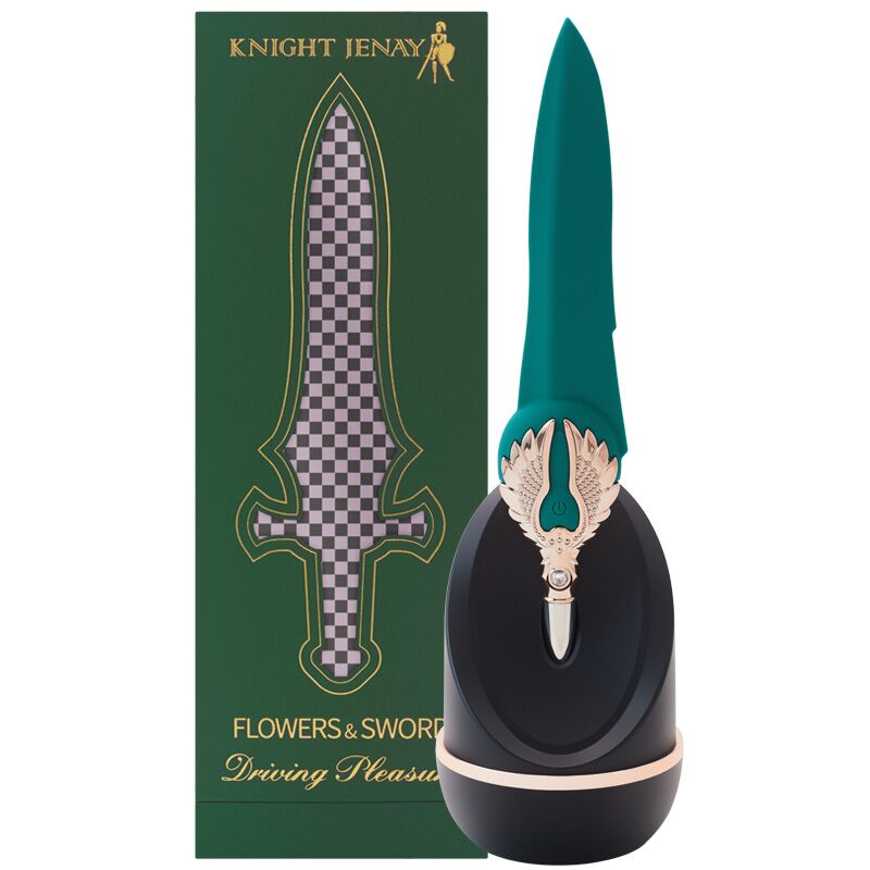 Вибратор + аксессуары – Knight Jenay FLOWERS & SWORD – маска, лента, лубрикант, 10 режимов