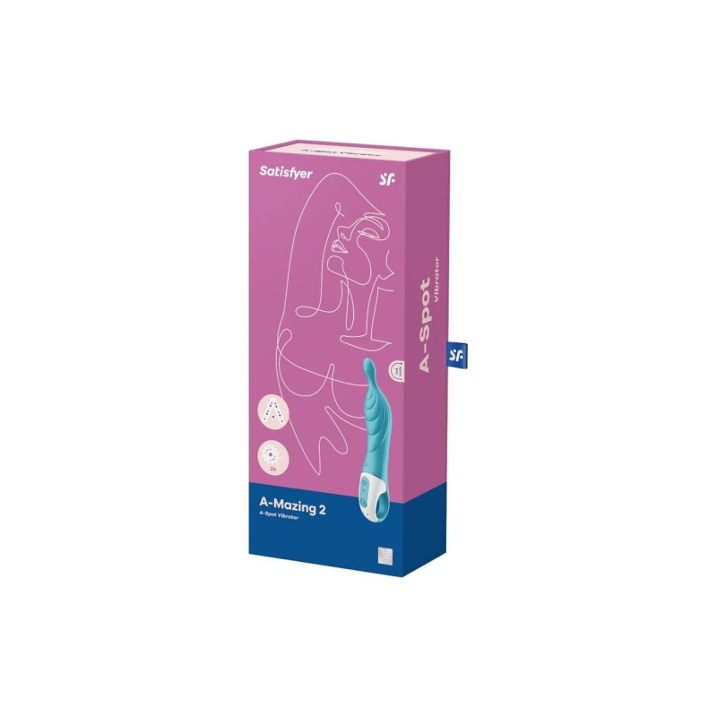 Вибратор для точки А – Satisfyer A-Mazing 2 Turquoise – 12 режимов вибрации, длина для введения 15 см