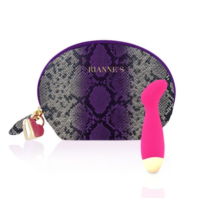 Вибратор для точки G – RIANNE S Boa Mini Pink – 10 режимов, гибкий кончик, косметичка-чехол