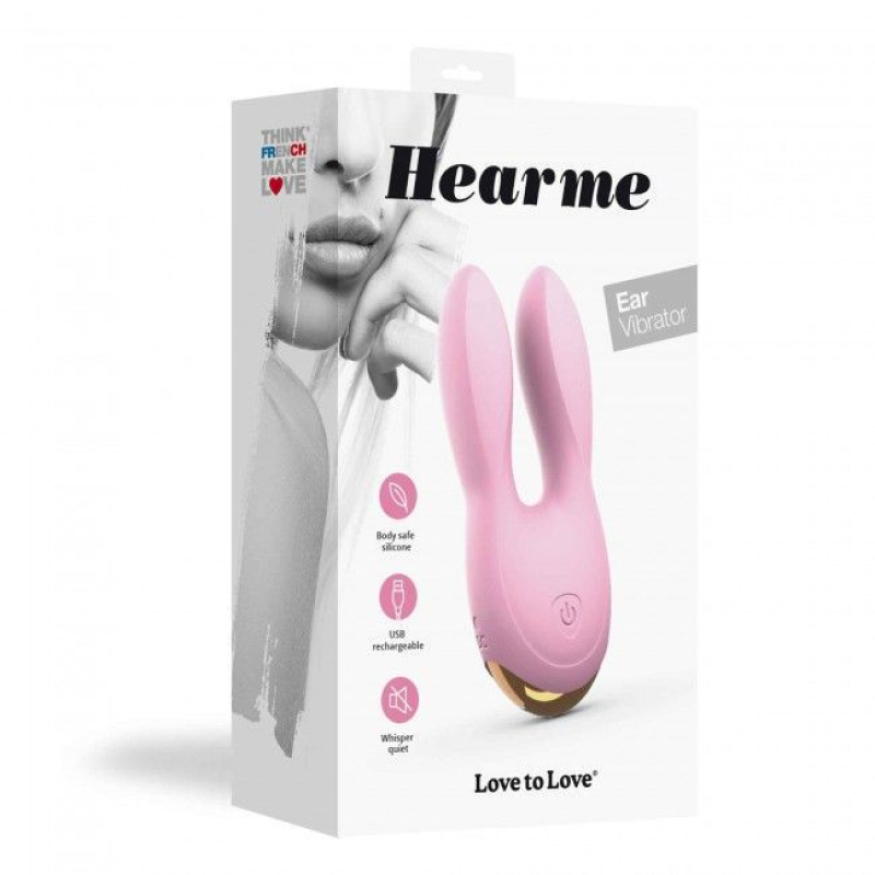 Вібратор-кролик – Love To Love Hear Me Rose – 2 мотори, LED-підсвітка