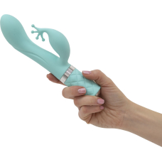 Вібратор-кролик – Pillow Talk Kinky Teal з кристалом Swarovski та двома потужними моторами