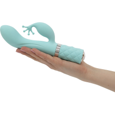 Вібратор-кролик – Pillow Talk Kinky Teal з кристалом Swarovski та двома потужними моторами