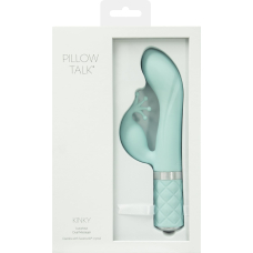 Вібратор-кролик – Pillow Talk Kinky Teal з кристалом Swarovski та двома потужними моторами