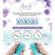Вібратор-кролик – Touch by SWAN Solo Teal з сенсорним управлінням, глибока вібрація точки G