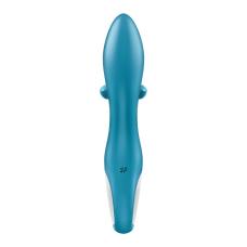 Вібратор-кролик з потрійним відростком – Satisfyer Embrace me Turquoise – кліторальна зона з трьома "пальчиками"