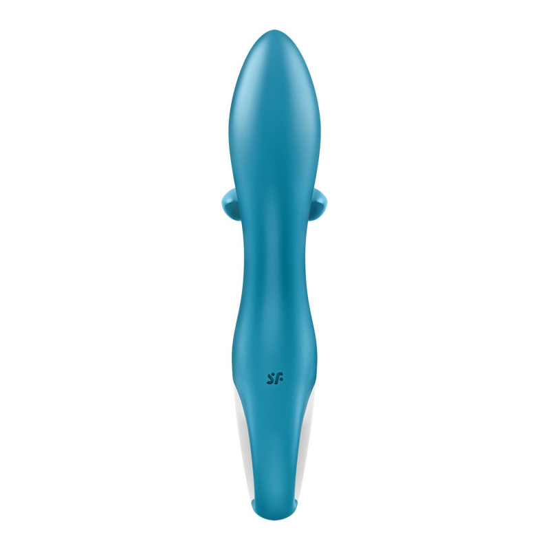 Вібратор-кролик з потрійним відростком – Satisfyer Embrace me Turquoise – кліторальна зона з трьома "пальчиками"