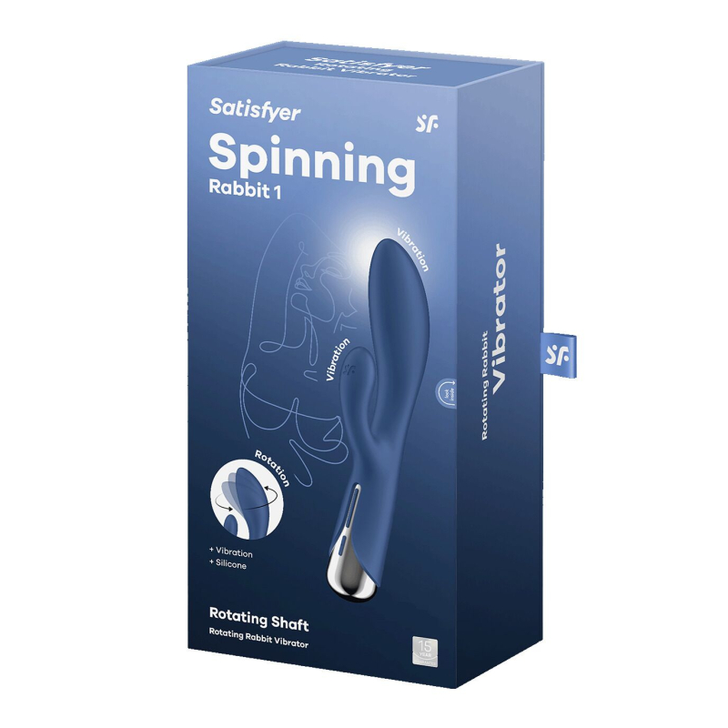 Вибратор-кролик с ротацией – Satisfyer Spinning Rabbit 1 Blue – 3 мотора, вращение + вибрация