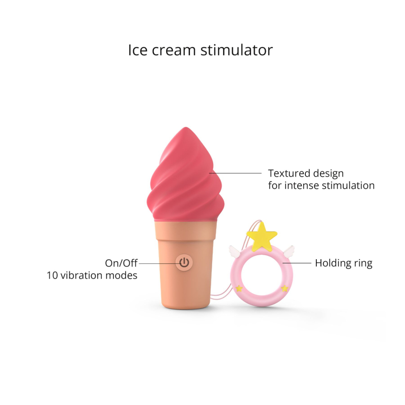 Вібратор-морозиво – Love To Love CAND'ICE RASPBERRY JOLLY – 10 різноманітних режимів вібрації