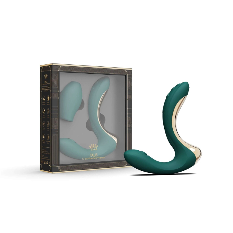 Вібратор-пульсатор з вакуумною насадкою Zalo 2в1 – Talis G-Spot PulseWave Vibrator Turquoise Green