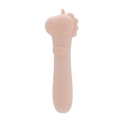 Виброкуля-единорог для клитора - Unihorn USB Bullet Heart Throb, телесного цвета, 10 режимов