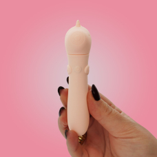 Виброкуля-единорог для клитора - Unihorn USB Bullet Heart Throb, телесного цвета, 10 режимов