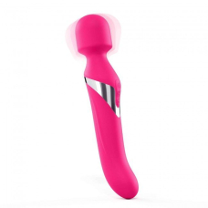 Вібромасажер 2в1 – Dorcel Dual Orgasms Magenta – голівка обертається на 360°, перлинний масаж
