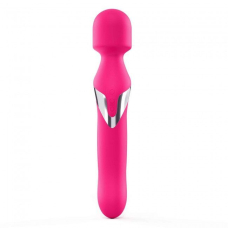Вібромасажер 2в1 – Dorcel Dual Orgasms Magenta – голівка обертається на 360°, перлинний масаж