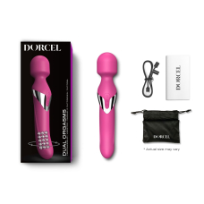 Вібромасажер 2в1 – Dorcel Dual Orgasms Magenta – голівка обертається на 360°, перлинний масаж