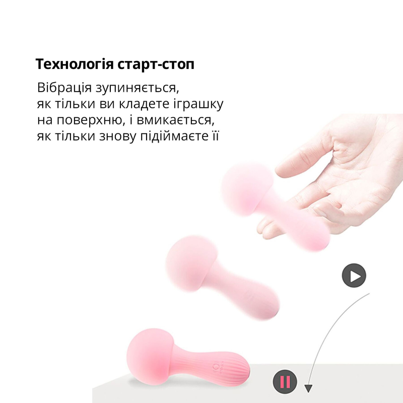 Вибромассажер с функцией ночника – Otouch MUSHROOM Teal – технология 