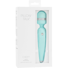 Вібромасажер з кристалом Swarovsky – PILLOW TALK Cheeky Teal – плавне підвищення потужності, гнучка голівка