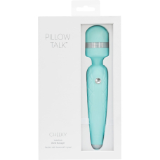 Вібромасажер з кристалом Swarovsky – PILLOW TALK Cheeky Teal – плавне підвищення потужності, гнучка голівка