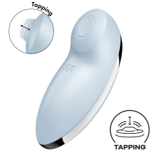 Вібростимулятор-пульсатор – Satisfyer Tap & Climax 2 Blue з ефектом постукування пальцем
