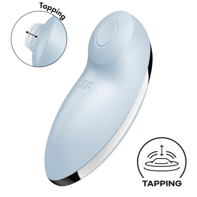Вибростимулятор-пульсатор – Satisfyer Tap & Climax 2 Blue с эффектом постукивания пальцем