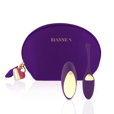 Віброяйце – RIANNE S Pulsy Playball Deep Purple – вібруючий пульт, 10 режимів, косметичка