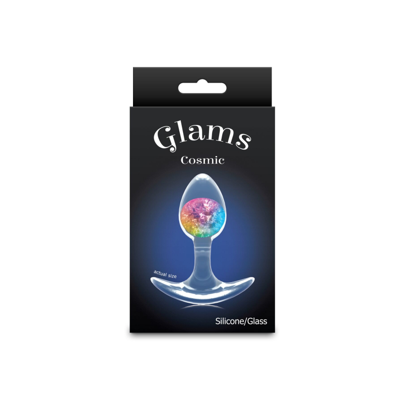 Анальная пробка – NS Novelties Cosmic Glams, размер Small, радужного цвета