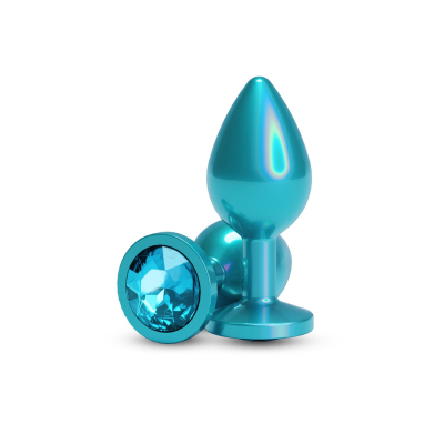 Анальна пробка NS Novelties Rear Assets Iridescent Teal Medium з декоративною основою